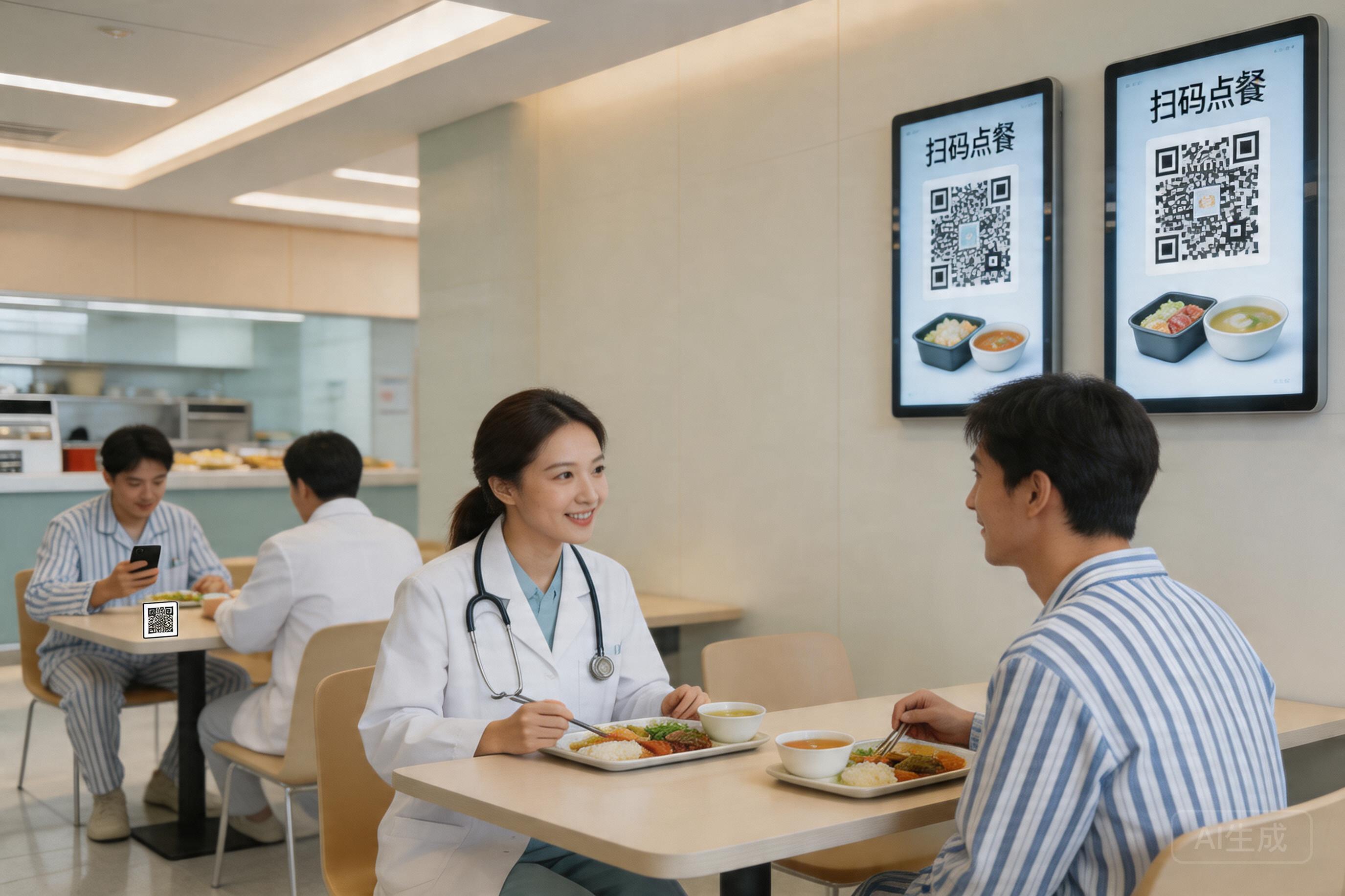 医院数字食堂智慧化场景，现代食堂就餐区，_1.jpg